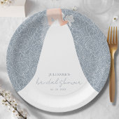 ブライドエレガントオンダスティーブルーブライダルシャワー ペーパープレート