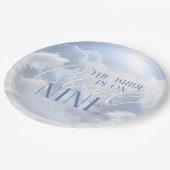 ブライドオンクラウドナイン9ホワイトパンパブライダルシャワー ペーパープレート (アングル)