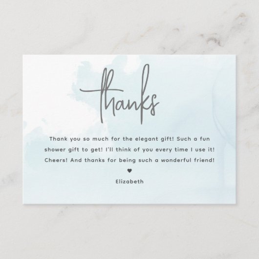 ブライドオンクラウド9ブライダルシャワーサンキューカード エンクロージャーカード (正面)