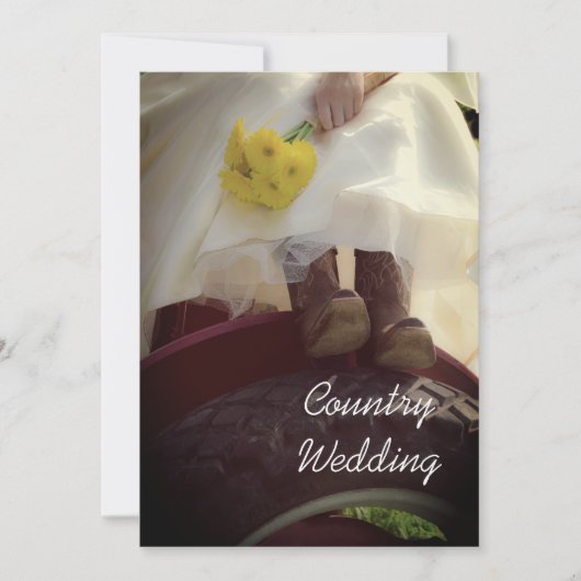 ブライドオントラクターファーム結婚ズ 招待状 (正面)