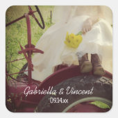 ブライドオンレッドトラクターカントリーファーム結婚ズ スクエアシール (正面)