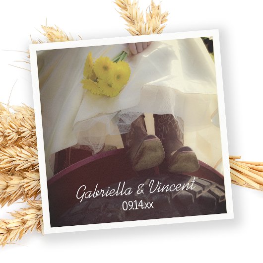 ブライドオンレッドトラクターカントリーファーム結婚ズ スタンダードカクテルナプキン