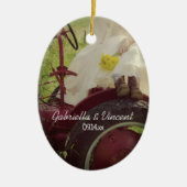 ブライドオンレッドトラクターカントリーファーム結婚ズ セラミックオーナメント (正面)