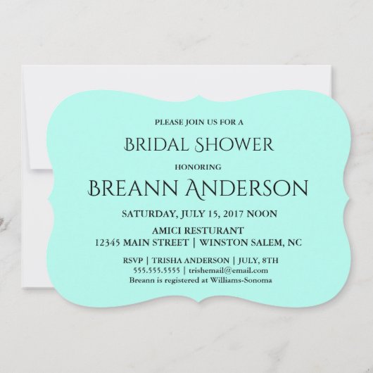 ブライドコミントグリーンが私の花嫁付き添いブライダルパーティ 招待状 (裏面)