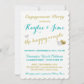 ブライドサマーラビンティール（緑がかった色）ブルーソイリーローンパーティー 招待状 (裏面)