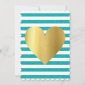 ブライドサマーラビンティール（緑がかった色）ブルーソイリーローンパーティー 招待状 (正面)