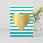 ブライドサマーラビンティール（緑がかった色）ブルーソイリーローンパーティー 招待状 (スタンド正面)