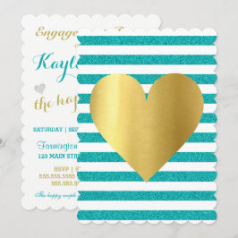 ブライドサマーラビンティール（緑がかった色）ブルーソイリーローンパーティー 招待状