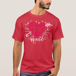 ブライドスクワッド アロー ハート ウェディングパーティー アンド バチェラー Tシャツ