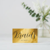 ブライドタイポグラフィ金ゴールドブラシのストローク 名刺 (スタンド正面)