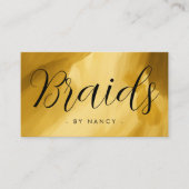 ブライドタイポグラフィ金ゴールドブラシのストローク 名刺 (正面)