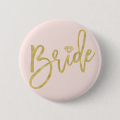 ブライドダイヤモンドシック金ゴールドブ結婚ラシブライダルパーティ 缶バッジ (正面)