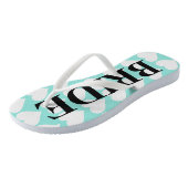 ブライドティール(緑がかった色)ブルー結婚ズブライダルパーティブライド ビーチサンダル (アングル)