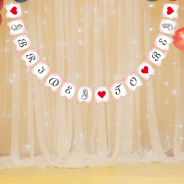 ブライドトゥバラ金ゴールドグリッターブライダルシャワー バンティングフラッグ