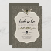 ブライドトゥビーアンバ素朴ヴィンテージブライダルシャワー 招待状 (正面/裏面)