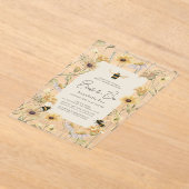 ブライドトゥビーシャモミール&デイジーブライダルシャワー アクリル招待状 (レイダウン)