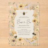 ブライドトゥビーシャモミール&デイジーブライダルシャワー アクリル招待状 (正面)