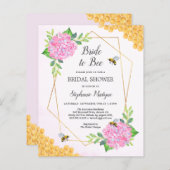 ブライドトゥビーピンクアジサイブライダルシャワー招待状 (正面/裏面)
