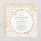 ブライドトゥビー金ゴールドブライダルシャワー 招待状 (正面/裏面)