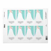 ブライドトゥベブライダルシャワーターコイズ差出人住所 ラベル (フルシート)