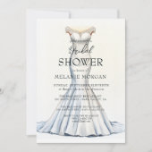 ブライドドレスミニマルブライダルシャワー 招待状 (正面)