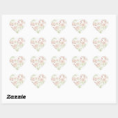 ブライドピンクのバラの結婚式 ハートシール (シート)