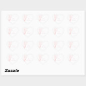 ブライドピンク フラワー ラインアート ウェディング ハートシール (シート)