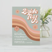 ブライドフェストグルーヴィレトロデイジーブライダルシャワーセージ 招待状 (スタンド正面)