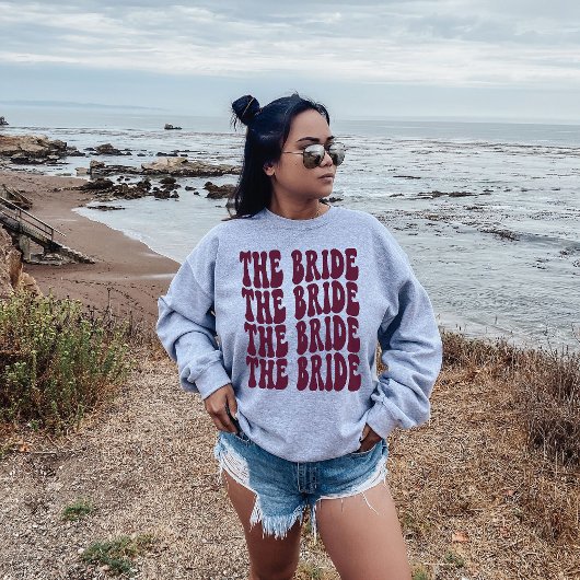 ブライドブルグンディカスタマイズマッチングブライダルパーティ スウェットシャツ