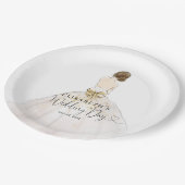 ブライドブルネットドレスフローラブライダルウェディングデー ペーパープレート (アングル)