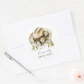 ブライドポッセフローラ女性のカーボーイハット名前をカスタムする ラウンドシール (封筒)