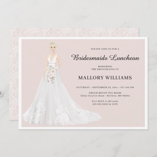 ブライドメイズルンチョンブライダルガウン招待状 招待状 (正面/裏面)