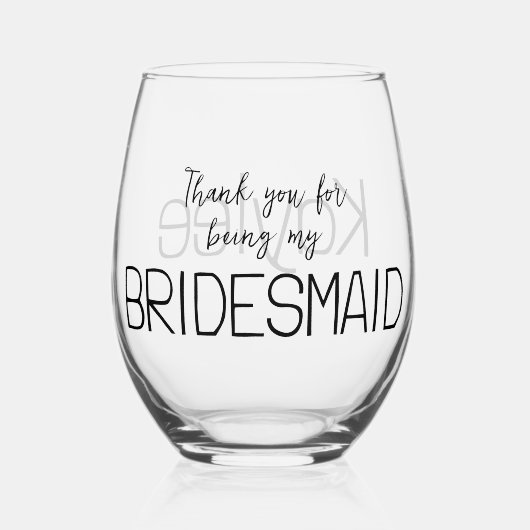 ブライドメイドありがとう ステムなしワイングラス (正面)