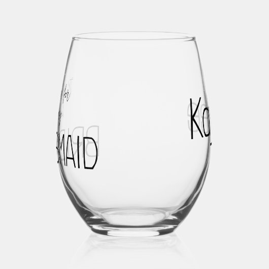 ブライドメイドありがとう ステムなしワイングラス (左)
