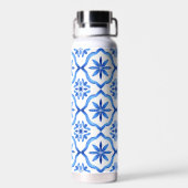 ブライドメイドのギフト青いタイルbougainvilleasカスタム ウォーターボトル (背面)