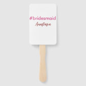 ブライドメイドのハッシュタグライトピンク追加の名前の花嫁部族 ハンドファン (裏面)