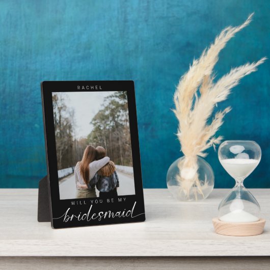 ブライドメイドのミニマリストな黒い写真になるか フォトプラーク (側面)