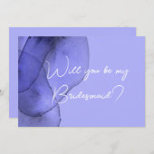 ブライドメイドの提案はブルーバイオレットラベンダー 招待状 (正面/裏面)