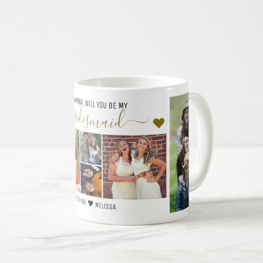 ブライドメイドの提案写真コラージュになってくれませんか？  コーヒーマグカップ (正面右)