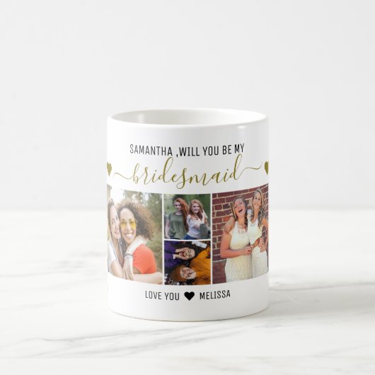 ブライドメイドの提案写真コラージュになってくれませんか？  コーヒーマグカップ (中央)
