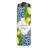 ブライドメイドの贈り物は青いタイルを好むレモンAmalfi タンブラー (正面)