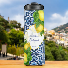 ブライドメイドの贈り物は青いタイルを好むレモンAmalfi タンブラー