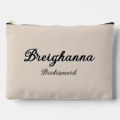 ブライドメイドオールドマネーブラック+ベージュダイアモンド市松模様に アクセサリーポーチ (正面)