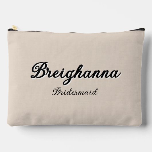 ブライドメイドオールドマネーブラック+ベージュダイアモンド市松模様に アクセサリーポーチ (正面)