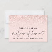 ブライドメイドカードになる – 赤面グリッター 招待状 (正面)