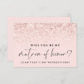 ブライドメイドカードになる – 赤面グリッター 招待状 (正面/裏面)