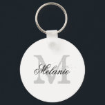ブライドメイドキーホルダーと名前をカスタムするモノグラム キーホルダー<br><div class="desc">ブライドメイドキーホルダーと名前をカスタムするモノグラム。花嫁点景の丸ボタンのキーチェーン。自分の名前のイニシャル文字を追加。ヴィンテージタイポグラフィとエレガントスクリプトフォント。エレガントモノグラムのブライダルシャワー、バチェロレッテ、女子結婚週末、婚約、記念日などのパーティの好意ギフトアイディア花嫁のためのおもしろい,花嫁のメイド,メイド・オブ・オーナー(花嫁付き添い人),花女,花嫁の母,花婿の母など。白黒デザイン。数量を変更して安いバルク価格を取得する。</div>
