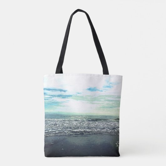 ブライドメイドギフトビーチ海シー抽象芸術ブルーかわいい トートバッグ (裏面)