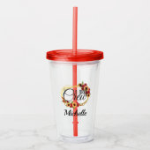 ブライドメイドギフト私はクルーひまわりバラ アクリルタンブラー (正面)