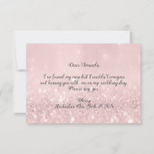 ブライドメイドグリッターピンクダイヤモンドドレスグレー 招待状 (裏面)